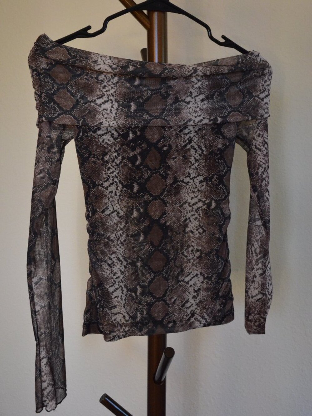 Women's snakeskin pattern off the shoulder top